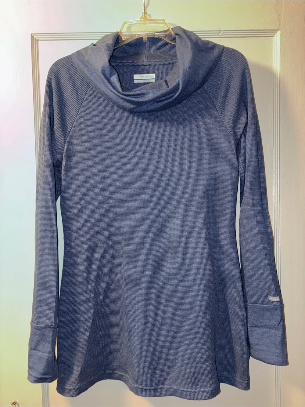 Columbia Blue Cowl Neck Women's Tunic